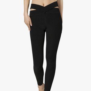 Beyond Yoga Black Criss-Cross Spacedye Leggings